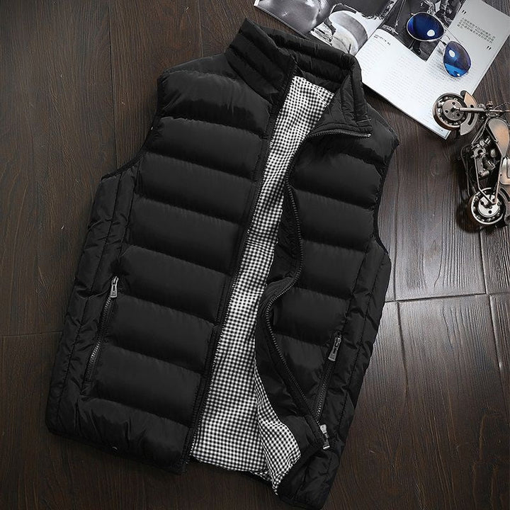 Water-repellent & Lined Men's Vest with Stand-up Collar – Henrik
