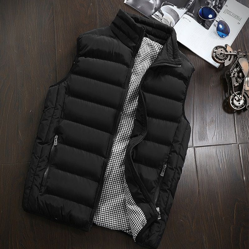 Water-repellent & Lined Men's Vest with Stand-up Collar – Henrik