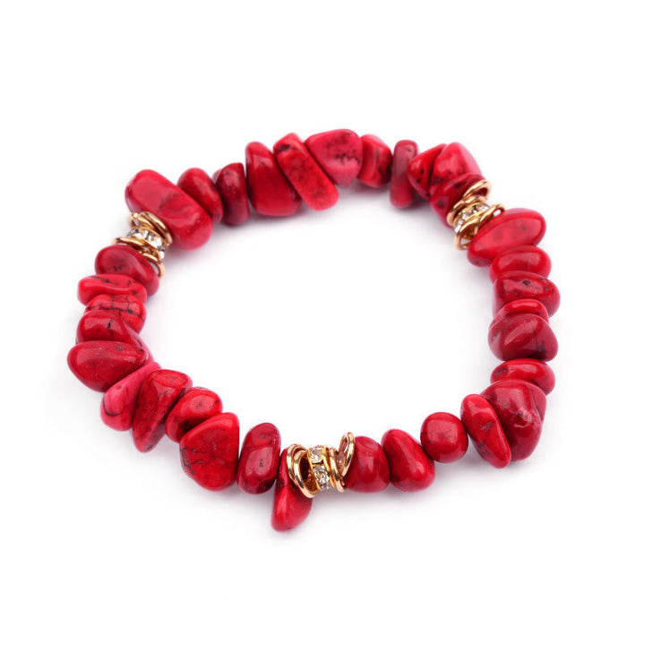 Stilvol armbånd af natursten og krystalperler - Celine
