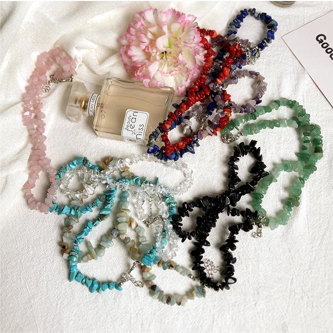 Stylishly Shaped Polished Crystal Necklace - Lina