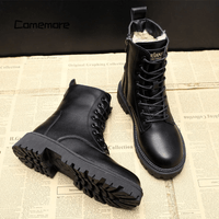 Luxury black women's winter boots made of leather – Bella