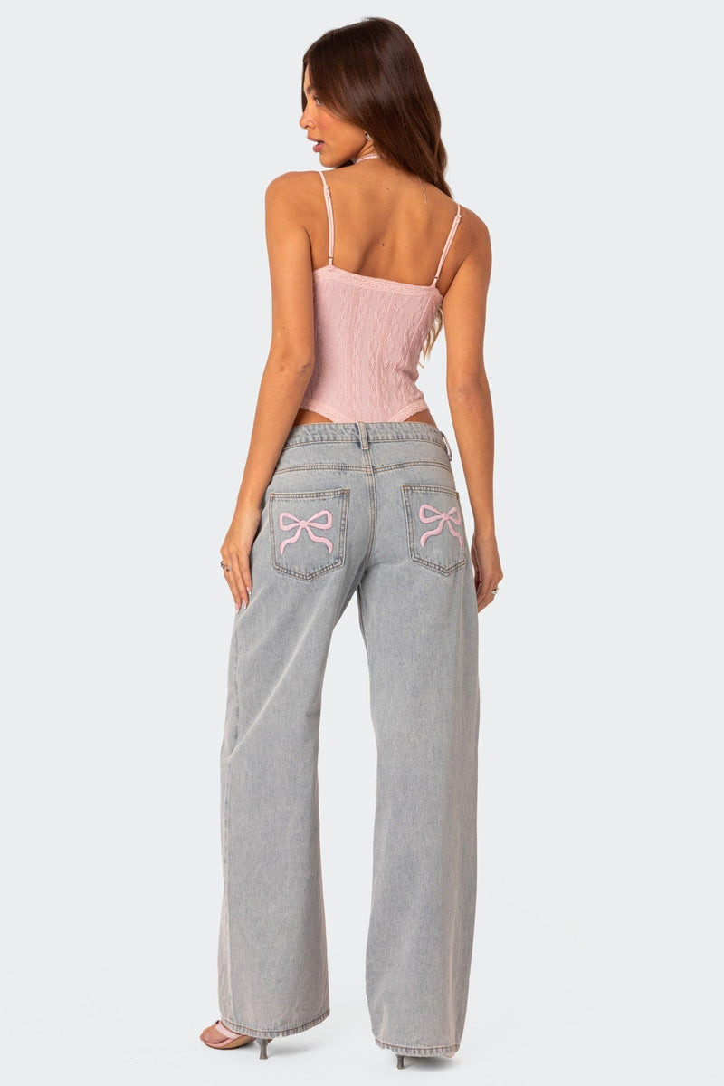 Women's Denim Pants with Relaxed Fit - Skylar