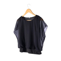 Blusa de gasa para mujer con mangas con volantes – Ariana