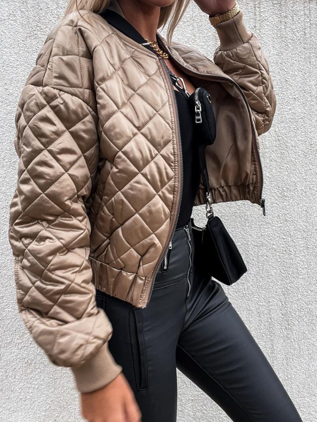 Padded Women's Bomber Jacket with Pockets – Marisa
