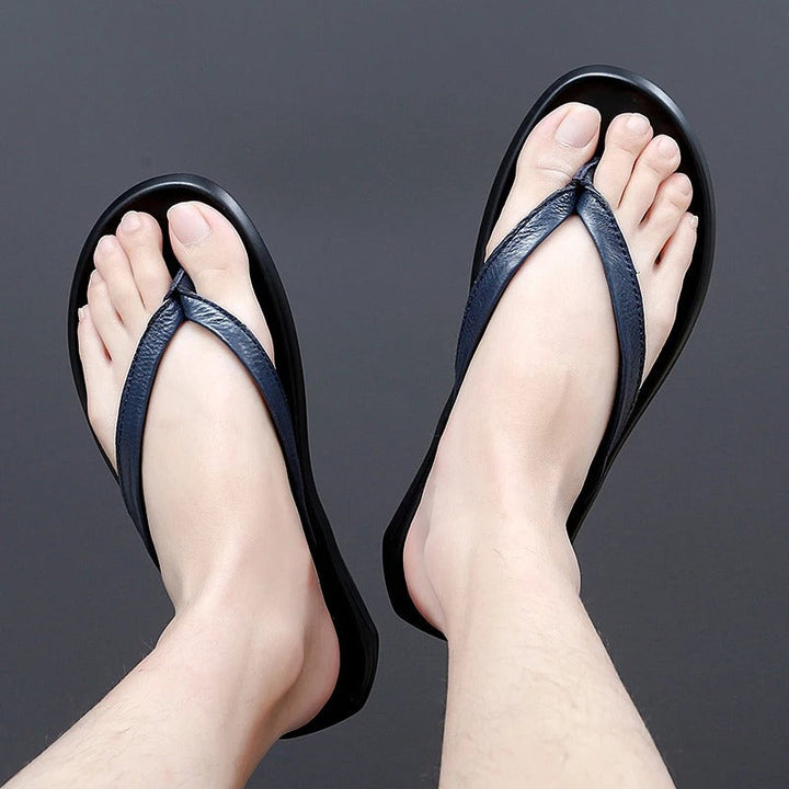 Skridsikre og stilfulde herre læderslippers til sommer – Dario