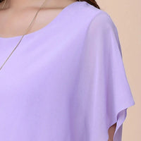 Blusa de gasa para mujer con mangas con volantes – Ariana