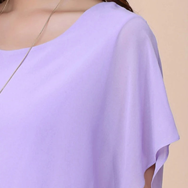 Blusa de gasa para mujer con mangas con volantes – Ariana