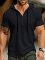 Herren T-Shirt mit Kapuze und Knopfverschluss – Mason