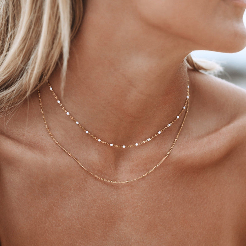 Dobbelt række perle-choker – Amara