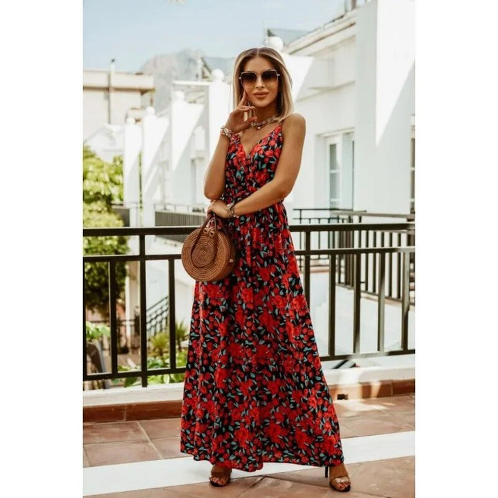 Boho maxi dress with floral pattern for summer – Yara