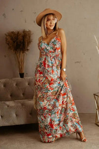 Boho maxi dress with floral pattern for summer – Yara