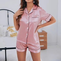 Satin-like Summer Pajama Set for Women - Veloura