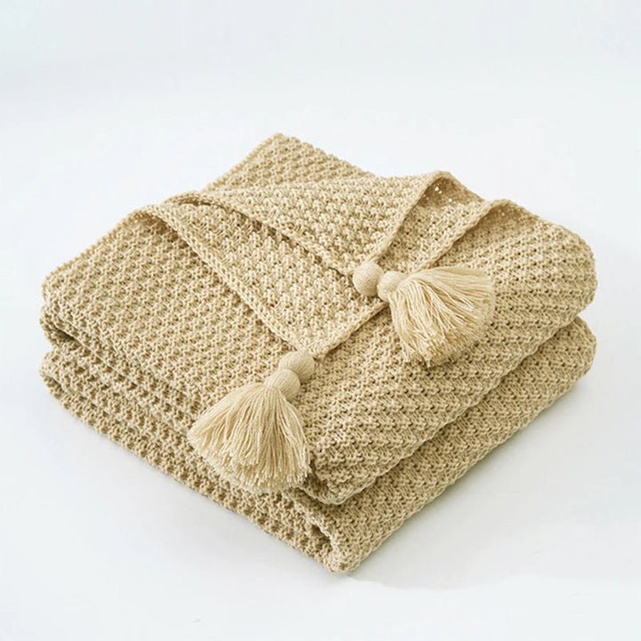 Scandinavian Knit Wool Blanket - Aurora