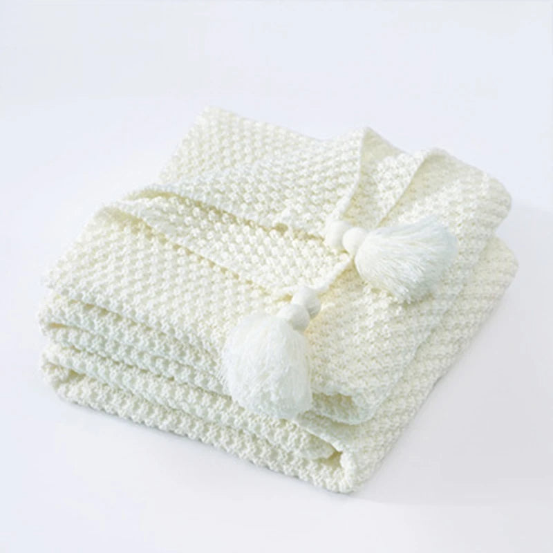 Scandinavian Knit Wool Blanket - Aurora