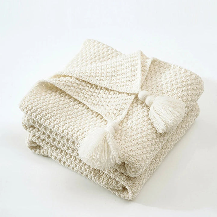 Scandinavian Knit Wool Blanket - Aurora