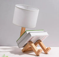 Wooden Table Lamp with Book Holder - RutanFlex