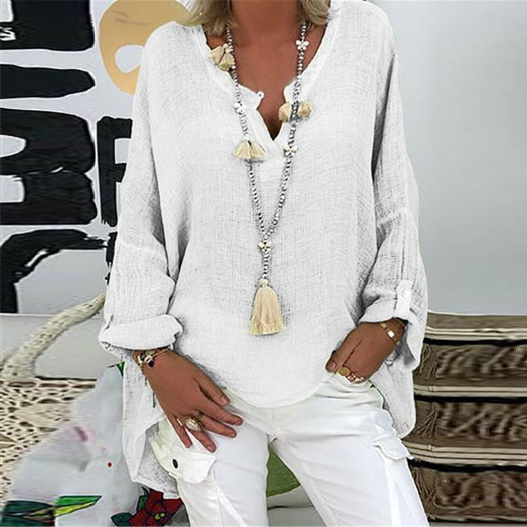 Blusa elegante de lino para mujer – Elodie