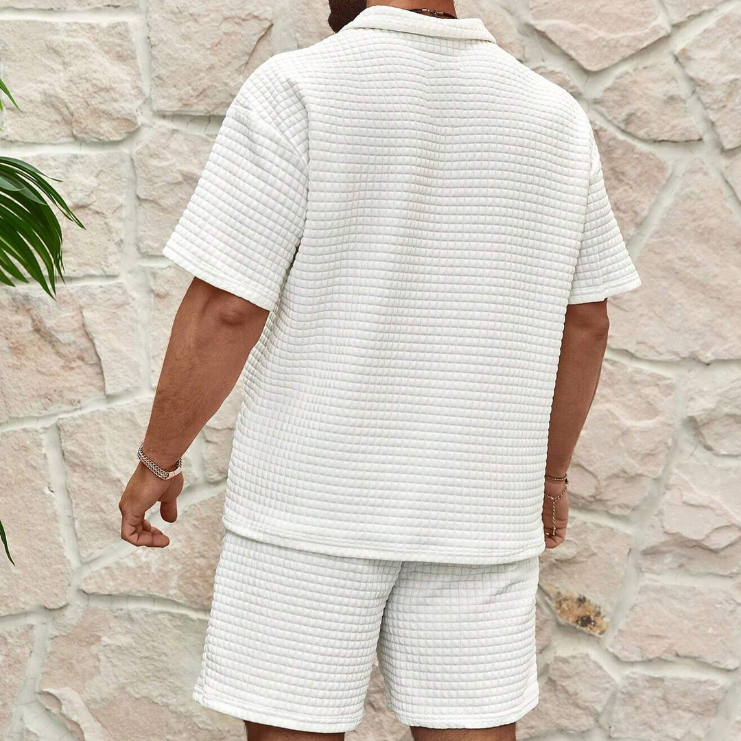 Trendiges Sommer-Set für Herren mit luftiger Waffelstruktur – Neil