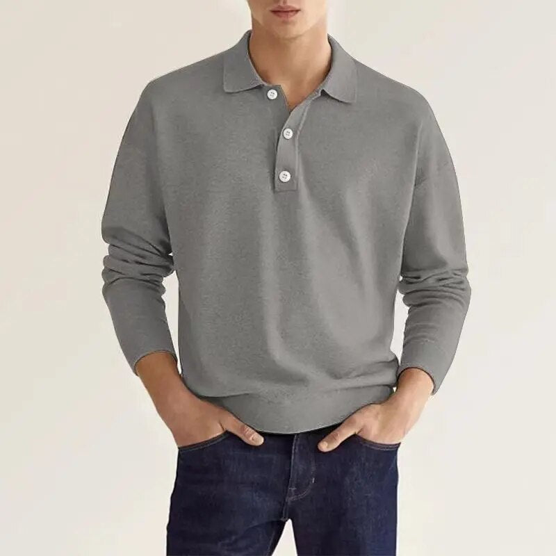 Men's long-sleeve polo shirt – Bastien