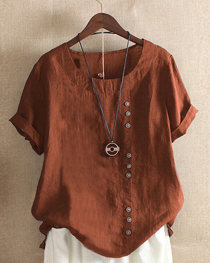 Simple T-shirt with short sleeves and round neck – Samantha