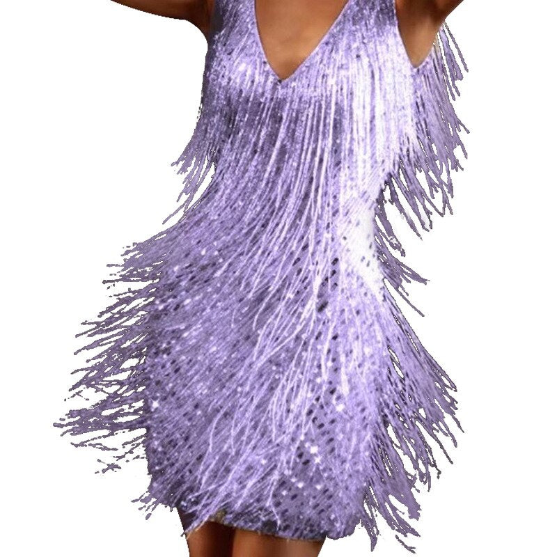 Sparkling Sequin Dress with Fringes – Celina