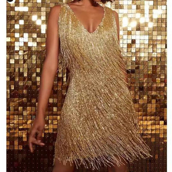 Sparkling Sequin Dress with Fringes – Celina