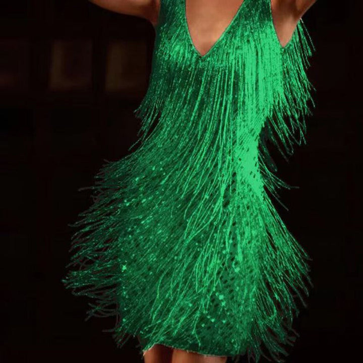 Sparkling Sequin Dress with Fringes – Celina