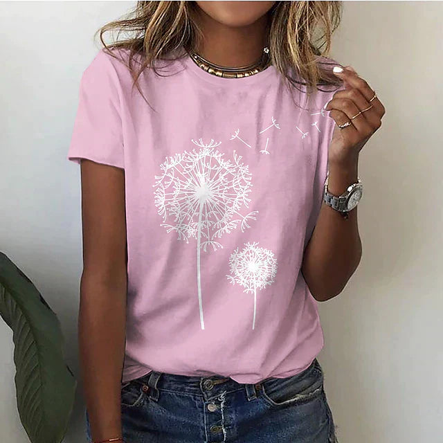 Behagelig dame T-shirt med rund hals og blødt stof – Rhea