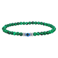Men's bracelet made of 4 mm natural stone with evil eye bead – Thor