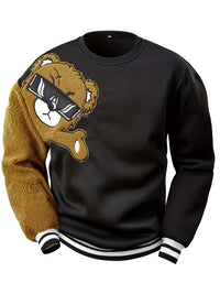 Men's Sweatshirt with Embroidered Cartoon Bear - Jasper