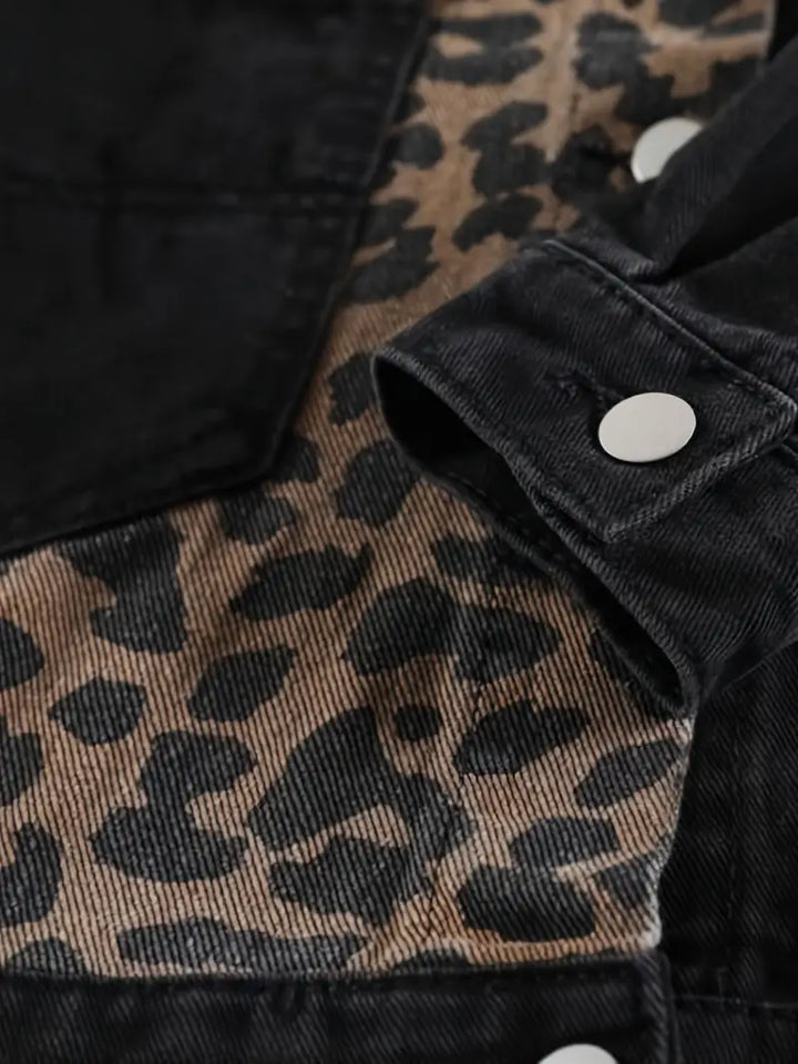 Wildly Chic Leopard Print Denim Jacket – Leona