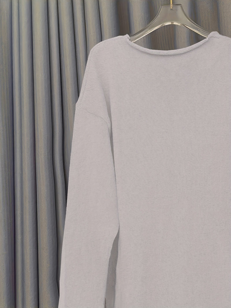 Women's Oversized V-Neck Sweater with Pattern – Alenia