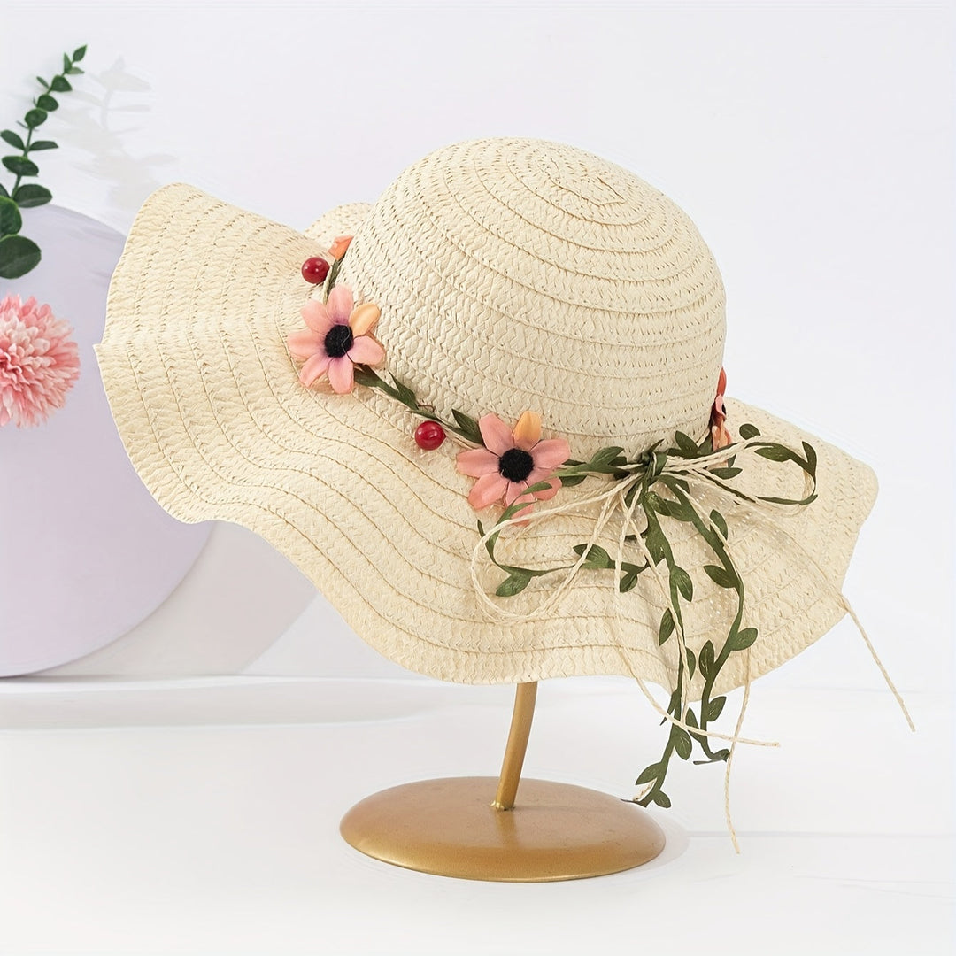 Women's Summer Straw Hat with Flower and Fruit Details – Solène