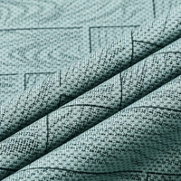 Grauer Stoff mit geometrischem Muster, Nahaufnahme, Textil, Textur, Hintergrund.