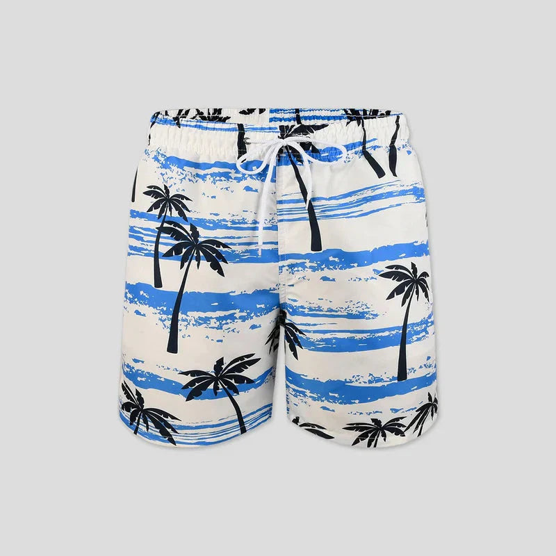 Shorts de verano aireados con estampado de palmeras para hombre – Nico