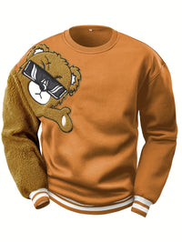 Men's Sweatshirt with Embroidered Cartoon Bear - Jasper