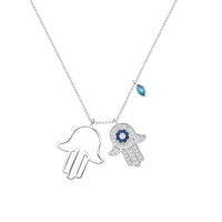 Necklace with Fatima's Hand and Evil Eye – Yasmin