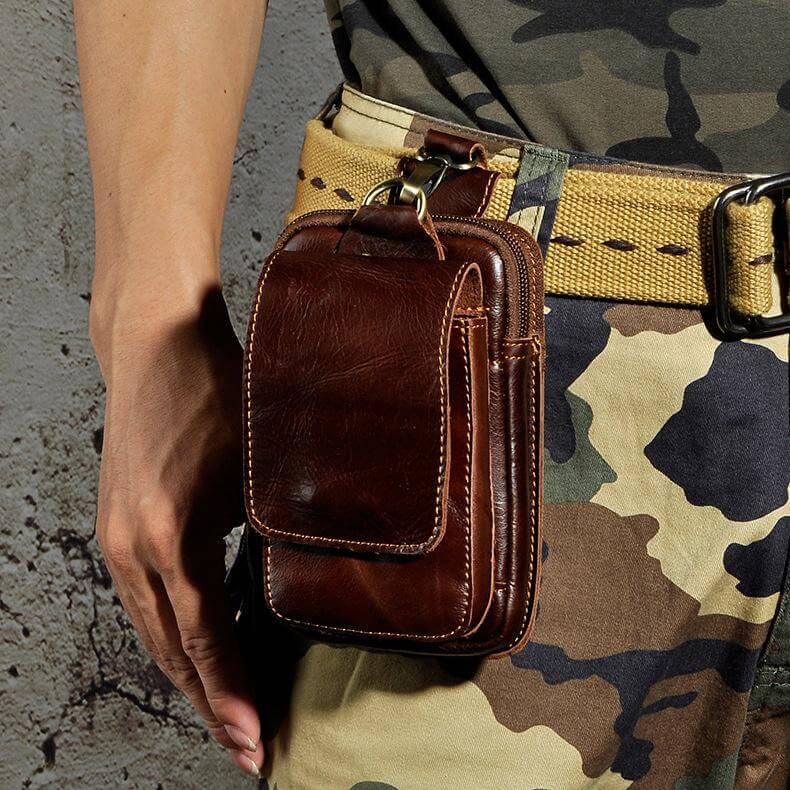 Echtleder Herren-Gürteltasche