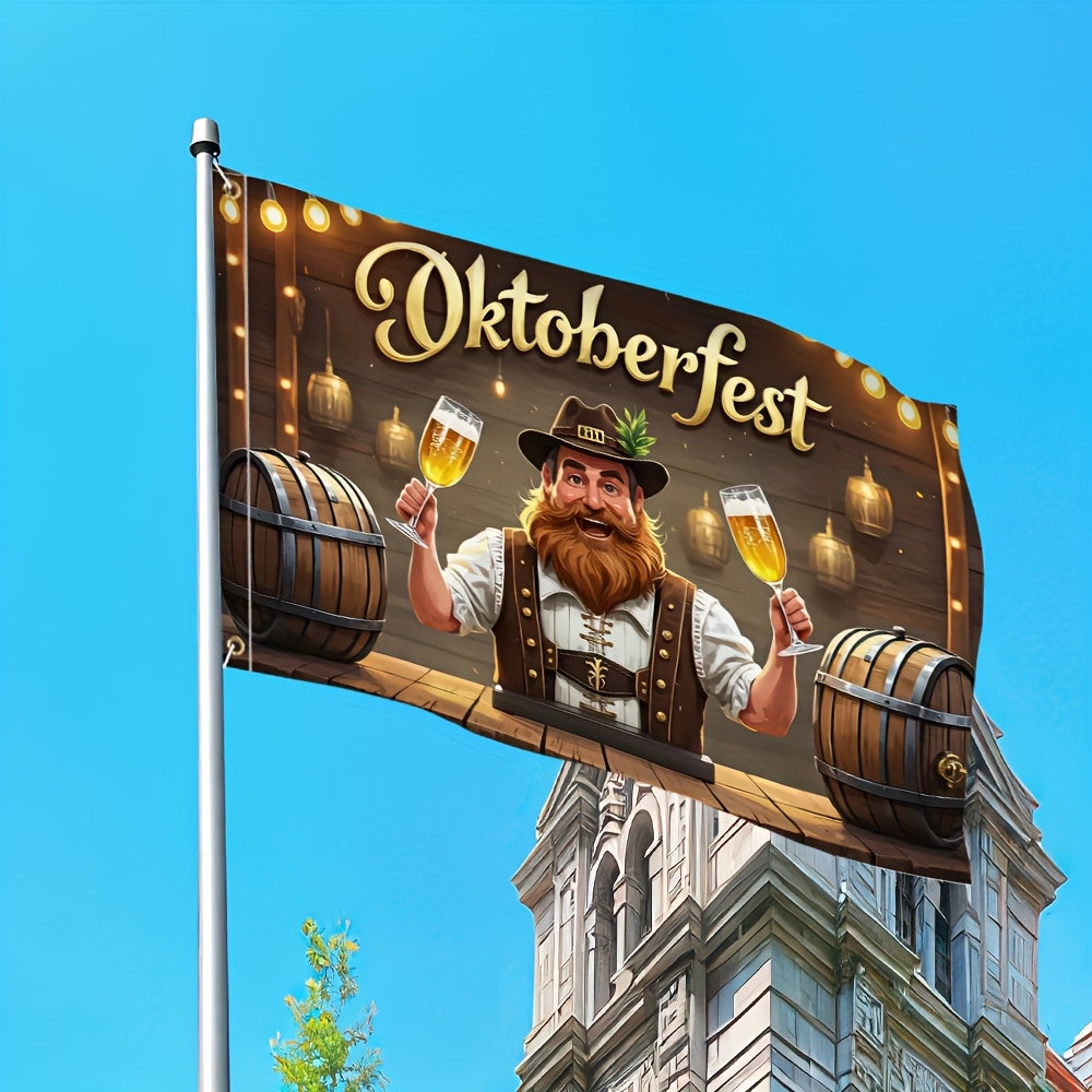 Oktoberfest Garden Flag – BeerFest Man Oktoberfest 2025