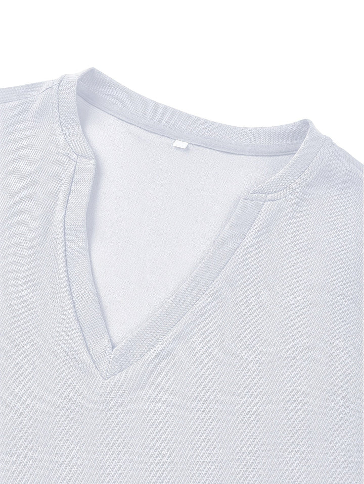 Herren T-Shirt mit tiefem V-Ausschnitt und Struktur – Rafael