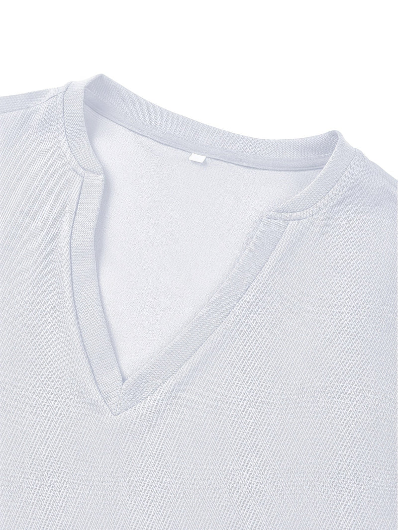 Herren T-Shirt mit tiefem V-Ausschnitt und Struktur – Rafael