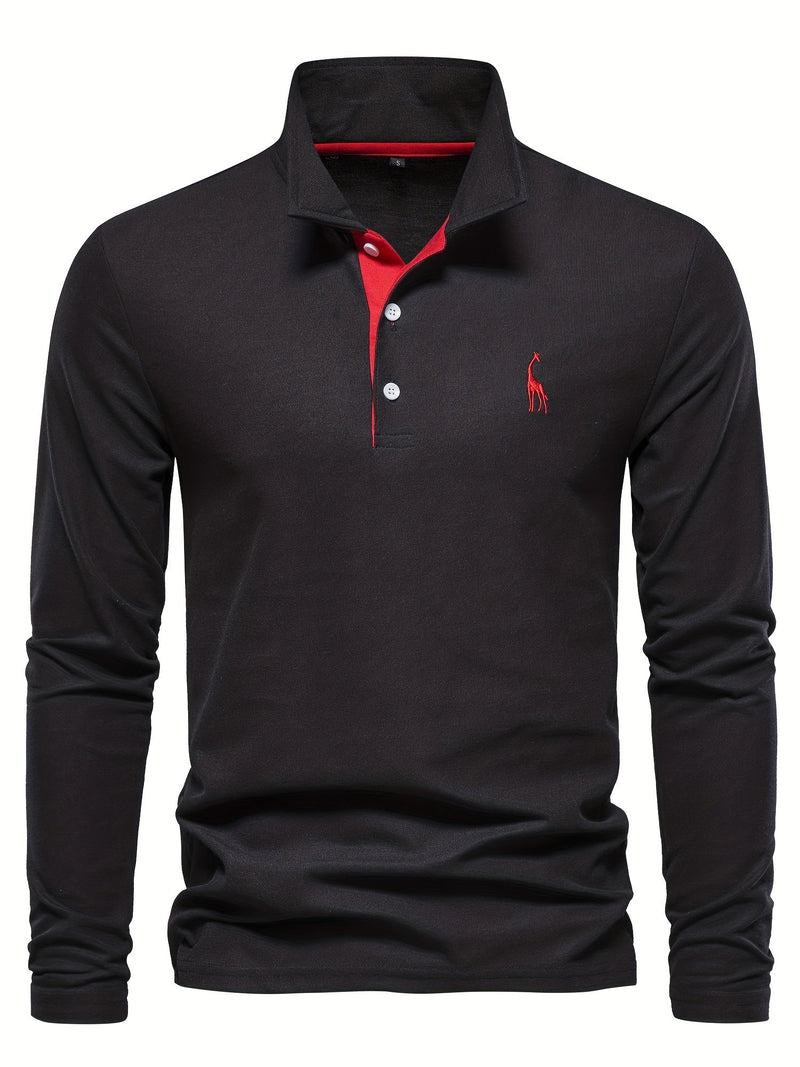 Polo cómodo para hombre con mangas largas