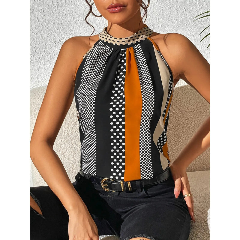 Top de mujer lujoso con diseño moderno - Celeste
