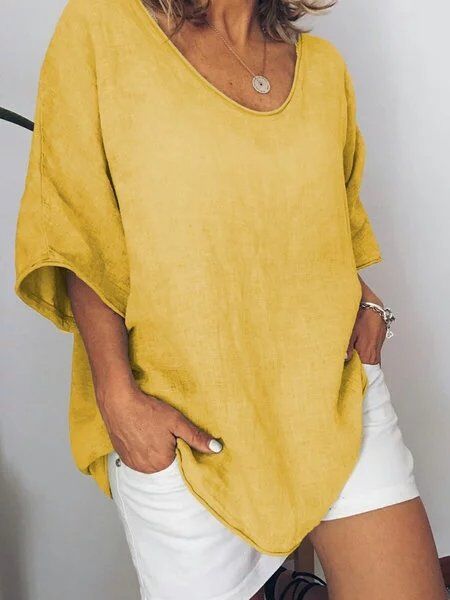 Oversized Linen Women's T-Shirt – Elin