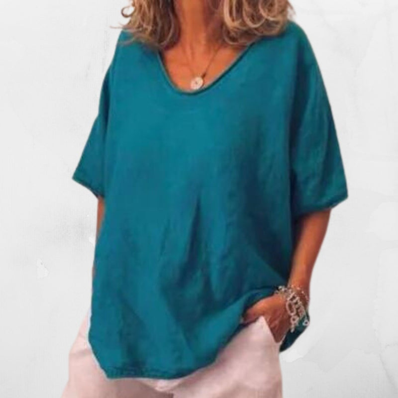 Oversized Linen Women's T-Shirt – Elin