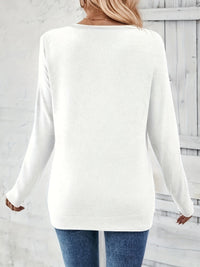 Women's sweater with V-neck and button detail – Iris