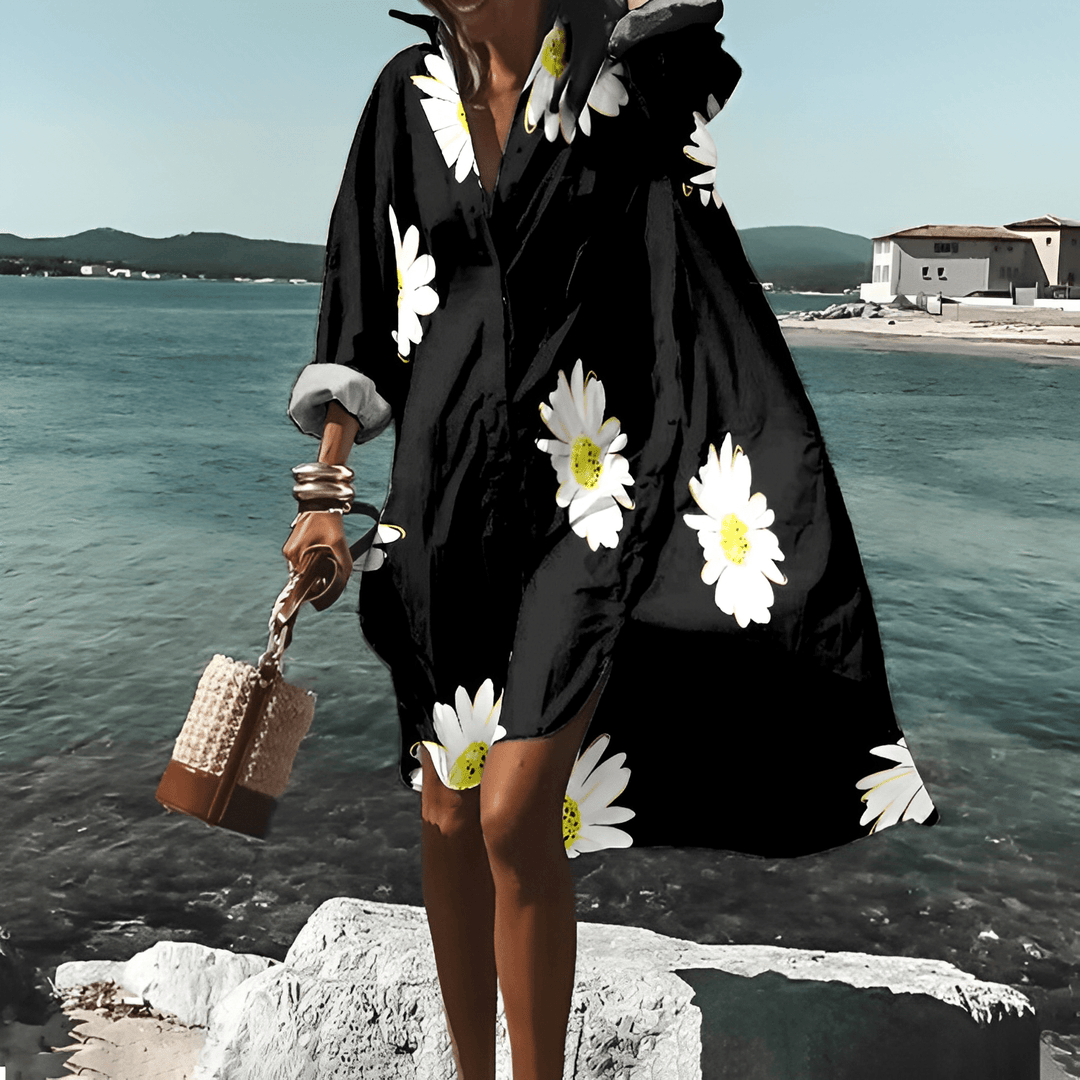 Vestido midi de estampado moderno con patrón único - Mia Belle