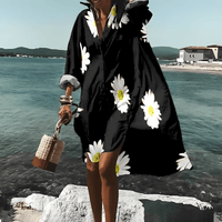Vestido midi de estampado moderno con patrón único - Mia Belle