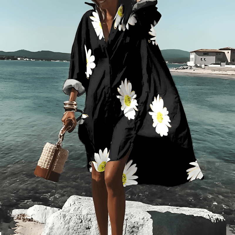 Vestido midi de estampado moderno con patrón único - Mia Belle