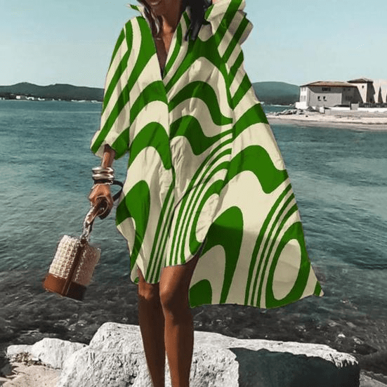 Vestido midi de estampado moderno con patrón único - Mia Belle